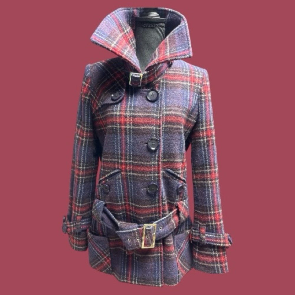 MODA International Y2K Plaid Women's Jacket Purple Size small